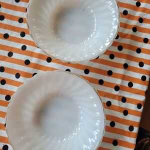 Fire King bowls with gold trim set of 2